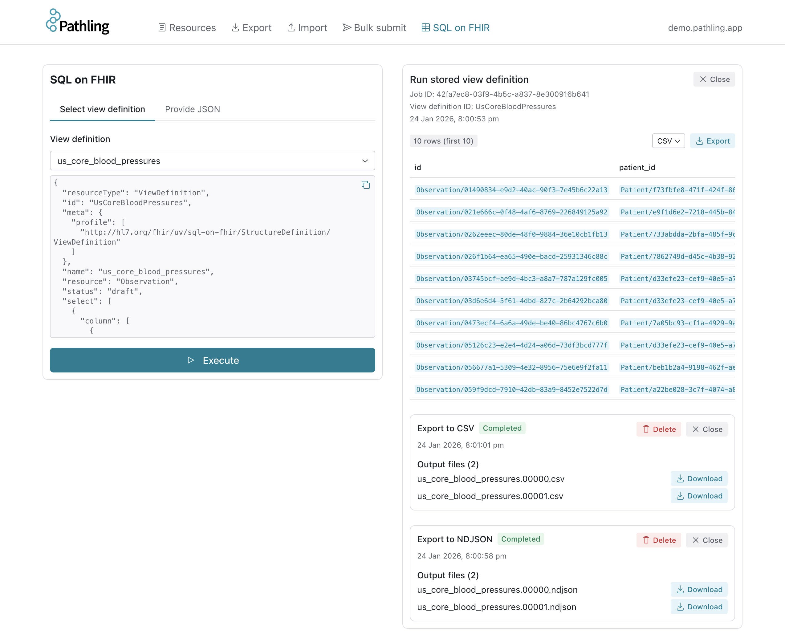 Pathling SQL on FHIR page