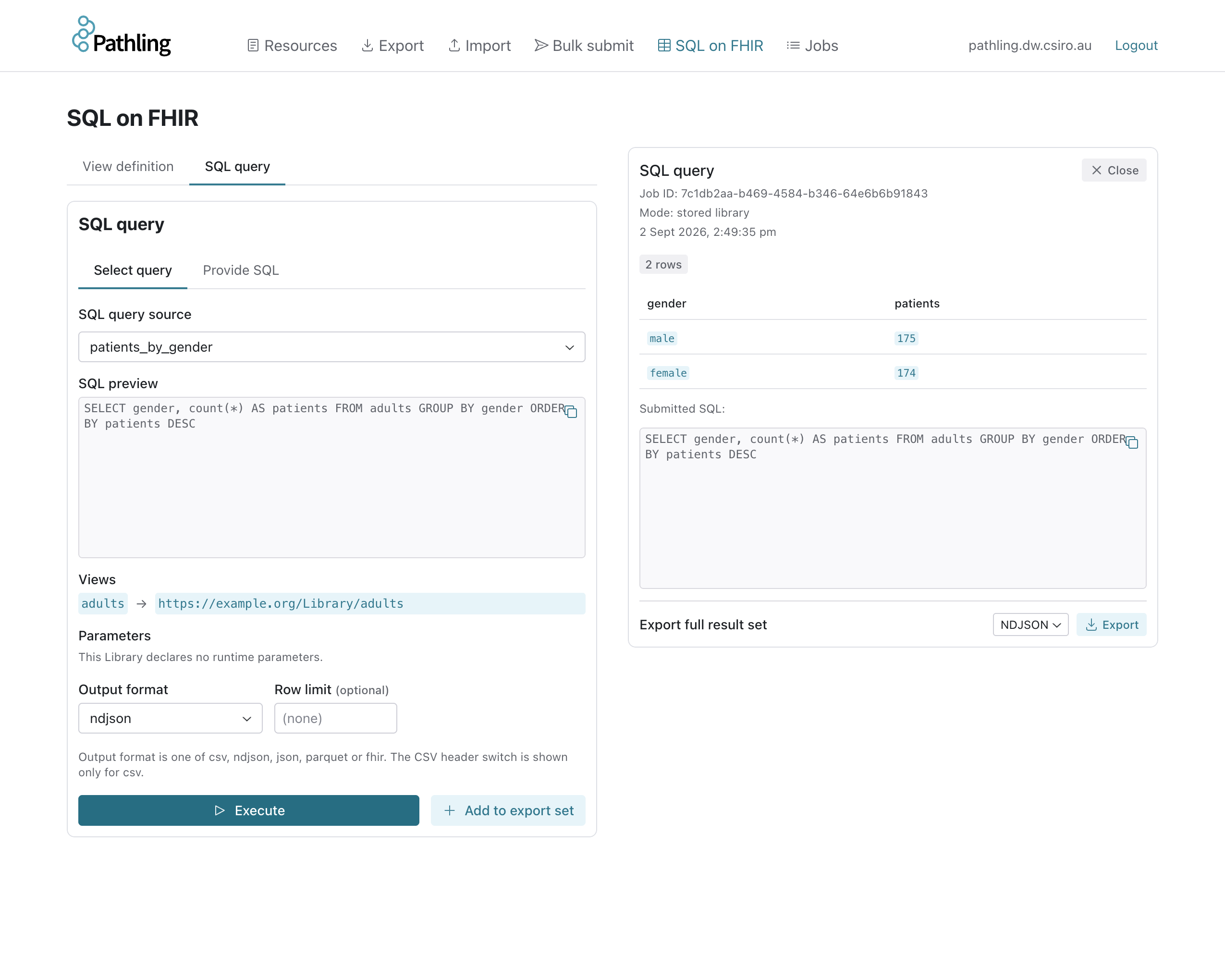 Running a stored SQL query in the admin UI